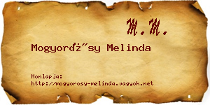 Mogyorósy Melinda névjegykártya